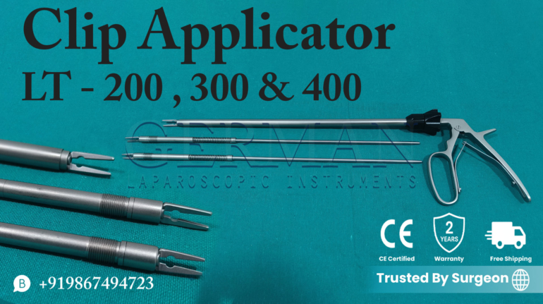 German-Quality Laparoscopic Clip Applicator 10mm Reusable CE Certified LT 200 300 400 | Autoclavable Instrument Manufacturer Mumbai